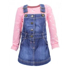 Girls Pinafore Jeas Dress and Top